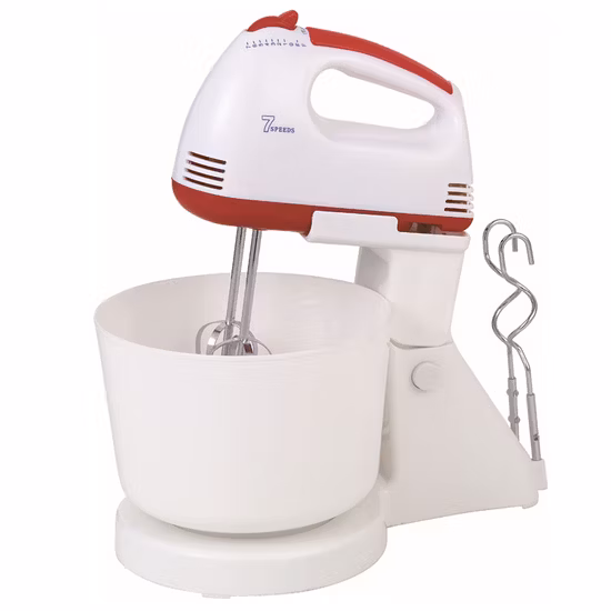 5-Gang-Handmixer mit Kunststoffgehäuse, Knethaken und Rührbesen (8835)