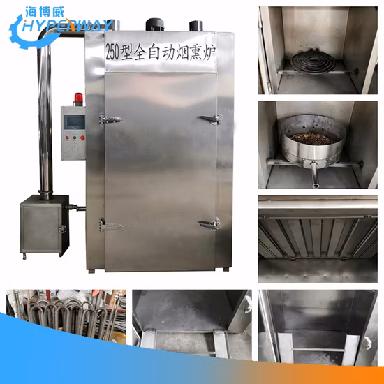 Lebensmittelverarbeitungsmaschine, elektrischer kommerzieller Ofen, zum Trocknen und Räuchern von kaltem Fischfleisch, industrieller Räucherofen